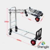 All-aluminum trolley four-wheel flat trolley logistics express truck portable folding transport truck