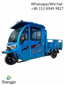 New semi-enclosed electric tricycle, gasoline and electric dual-purpose, adult covered family car, transportation and cargo, agricultural battery car