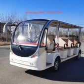 11 Seats Electric Open Shuttle Tour Tourist Airport Lead-Acid Battery Customized Sightseeing Bus with CE Approved mini bus