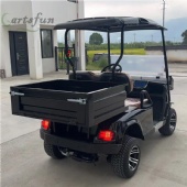 New design 4 Seaters 2 Passenger with Rear Cargo Bed   5kw Motor Electric Utility Golf Buggy