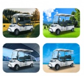 Scenic light viewing car minibus E680 four-wheeled elderly electric scooter with shed four-seater battery car